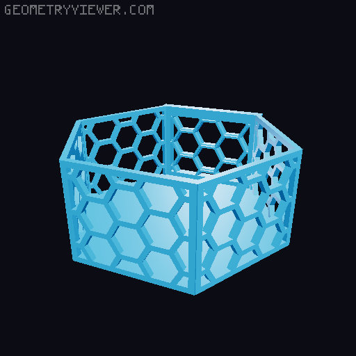 HSW hexagonal baskets v2 with full bottom 3D model thumbnail