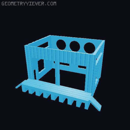 N guage small trackside warehouse 3D model thumbnail