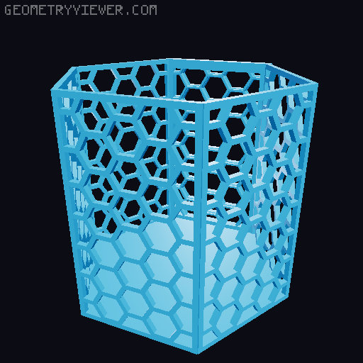 HSW hexagonal baskets v2 with full bottom 3D model thumbnail