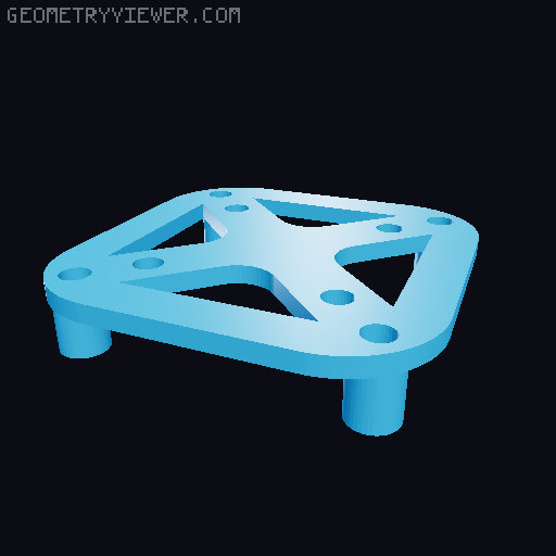 30x30 to 20x20mm adapter 3D model thumbnail