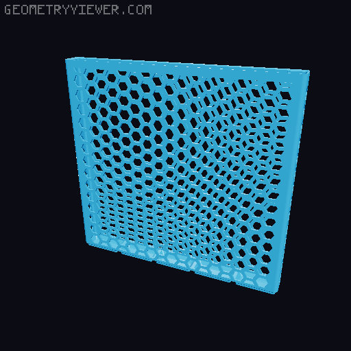 Gridfinity Hex Bins Light (rotated grid) all sizes 3D model thumbnail