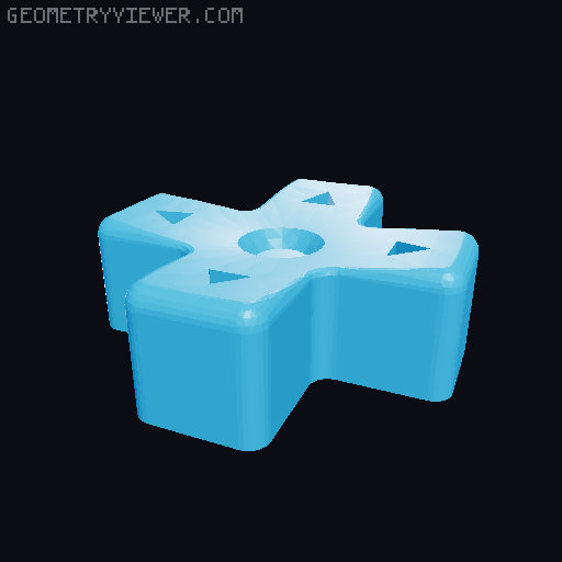 GPi Case D-Pad mod V2 3D model thumbnail