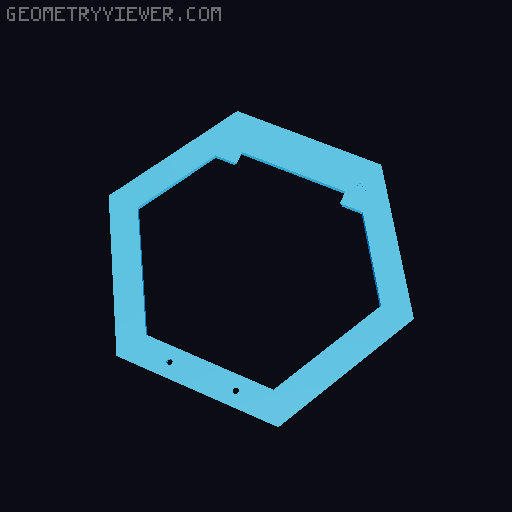 Hexagon with larger screw holes and drill template 3D model thumbnail