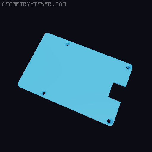 LCD Cover for Raspberry PI4 w/ Hyperpixel Display 3D model thumbnail
