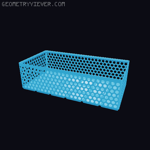 Gridfinity Hex Bins Light all sizes 3D model thumbnail
