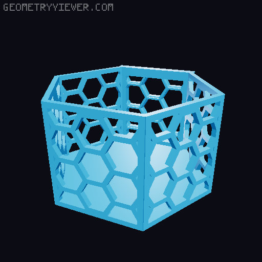 HSW hexagonal baskets v2 with full bottom 3D model thumbnail