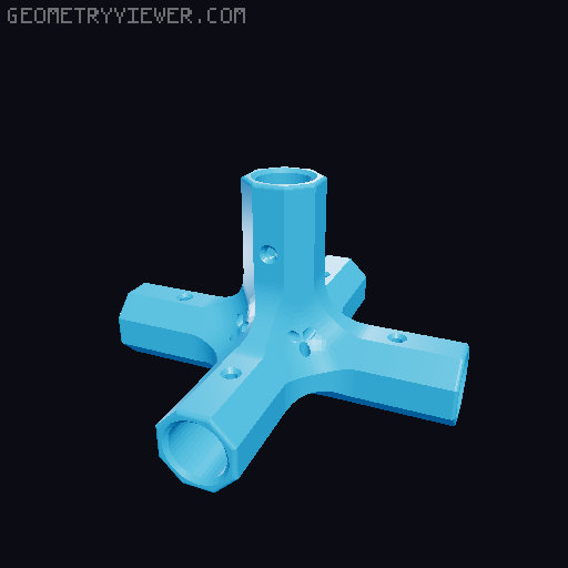 Round Bars Pipes and Rods Connections 3D model thumbnail