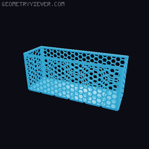 Gridfinity Hex Bins Light (rotated grid) all sizes 3D model thumbnail