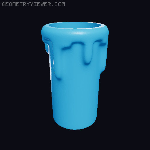 Melting candle tea light holder 3D model thumbnail