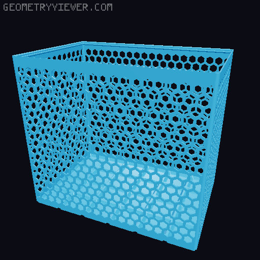 Gridfinity Hex Bins Light all sizes 3D model thumbnail
