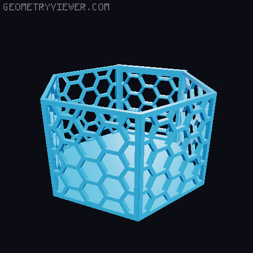 HSW hexagonal baskets v2 with full bottom 3D model thumbnail