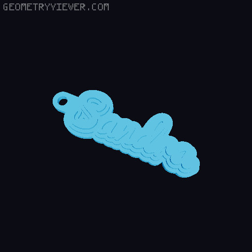Customizable name keychain / tag 3D model thumbnail