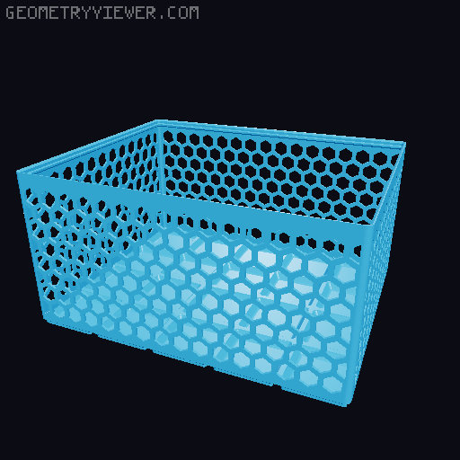 Gridfinity Hex Bins Light all sizes 3D model thumbnail