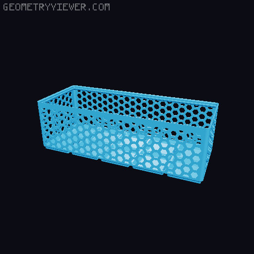 Gridfinity Hex Bins Light (rotated grid) all sizes 3D model thumbnail