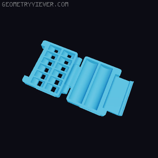 LR44 Battery storage Case - Quick and Easy print - print-in-place 3D model thumbnail
