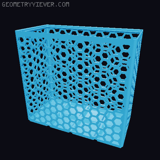 Gridfinity Hex Bins Light (rotated grid) all sizes 3D model thumbnail