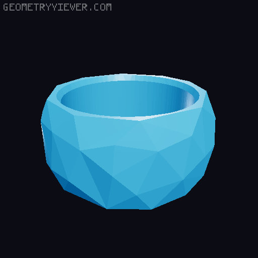 Wide Low Poly Ring 3D model thumbnail