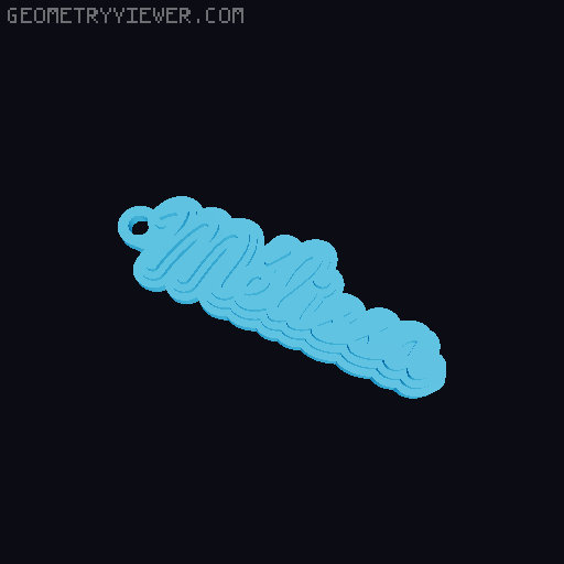 Customizable name keychain / tag 3D model thumbnail