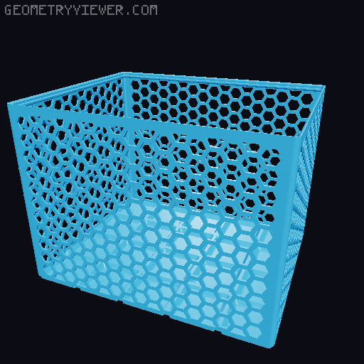 Gridfinity Hex Bins Light (rotated grid) all sizes 3D model thumbnail