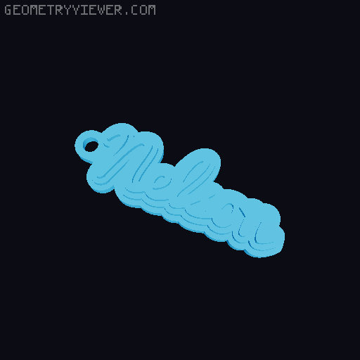 Customizable name keychain / tag 3D model thumbnail