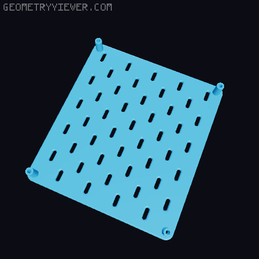 Skadis Pegboard, all sizes 80 to 360mm 3D model thumbnail