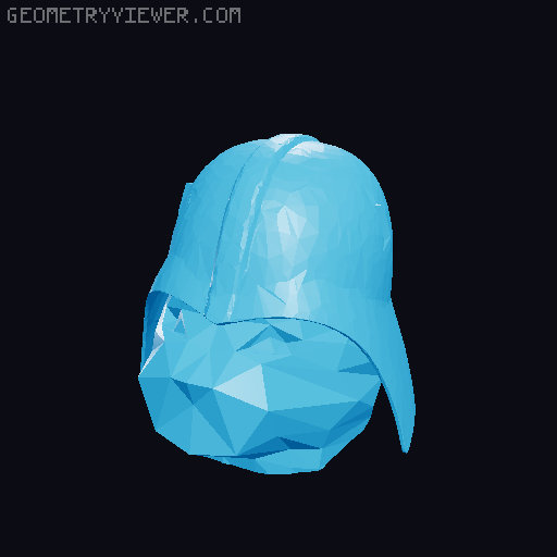 Cat Vader - Low Poly Darth Cat Sculpture (2-Part Print) 3D model thumbnail