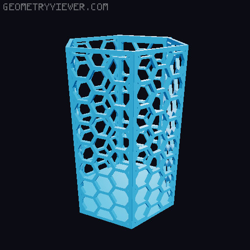 HSW hexagonal baskets v2 with full bottom 3D model thumbnail