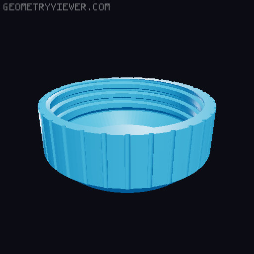 Parametric Minimalist Storage Container with Thread 3D model thumbnail