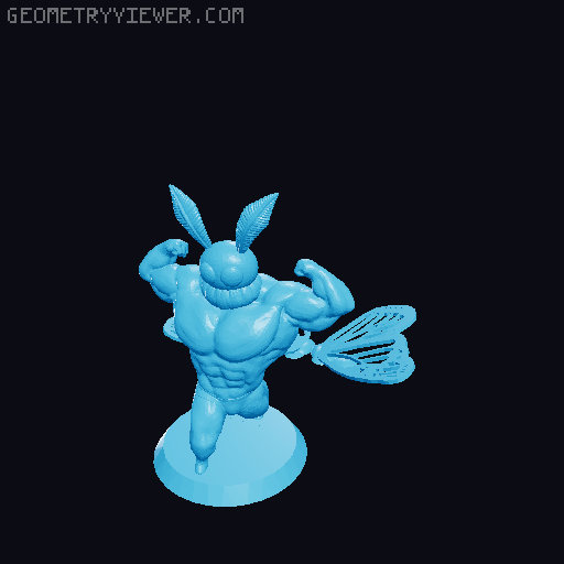 Swole Mothman! 3D model thumbnail