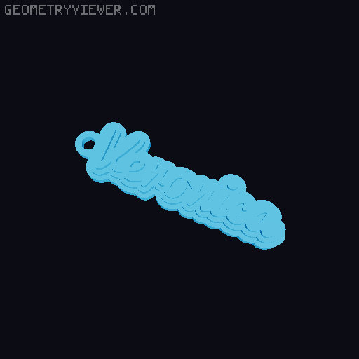 Customizable name keychain / tag 3D model thumbnail