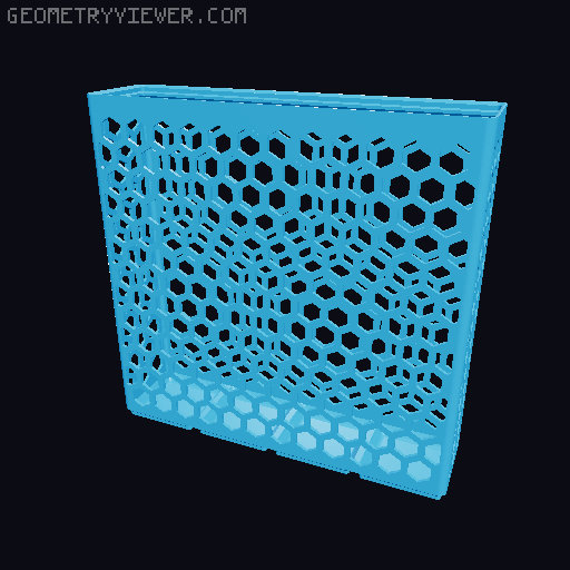 Gridfinity Hex Bins Light all sizes 3D model thumbnail