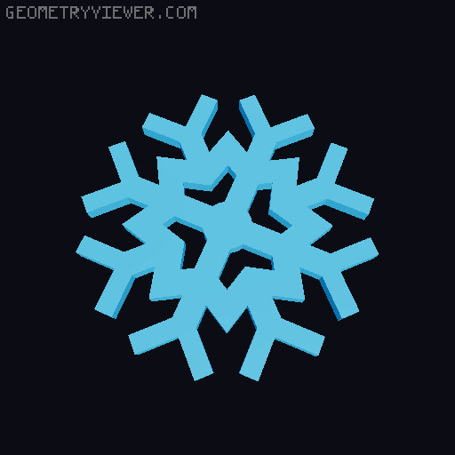 Snowflakes for chocolate printing 3D model thumbnail