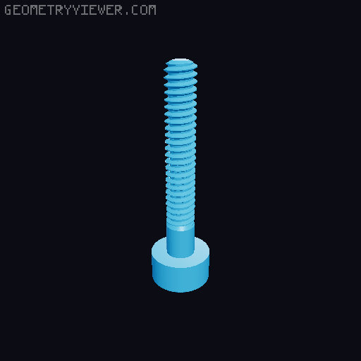 Hundreds of Metric Allen Screws with Cylindrical Head M2 up to M64 3D model thumbnail
