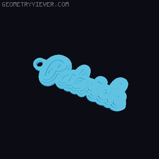 Customizable name keychain / tag 3D model thumbnail