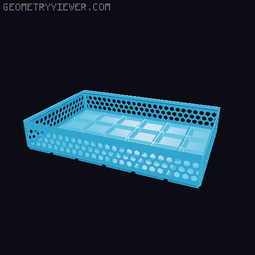 Gridfinity Hex Bins Light all sizes 3D model thumbnail