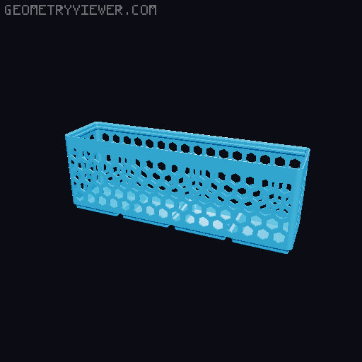 Gridfinity Hex Bins Light all sizes 3D model thumbnail