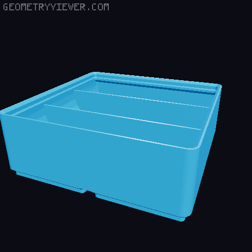Divided Gridfinity Boxes with Finger Scoops (CadQuery Customizable) 3D model thumbnail