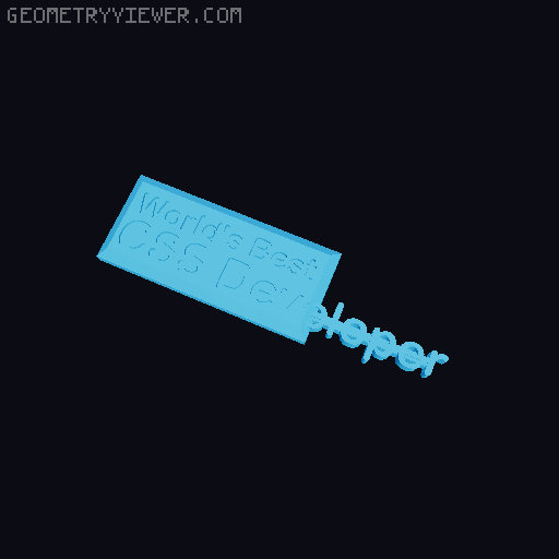Easy Print "World's Best CSS Developer" Trophy 3D model thumbnail