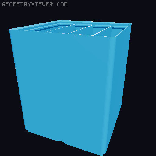 Ikea Alex Gridfinity cable bins 3D model thumbnail