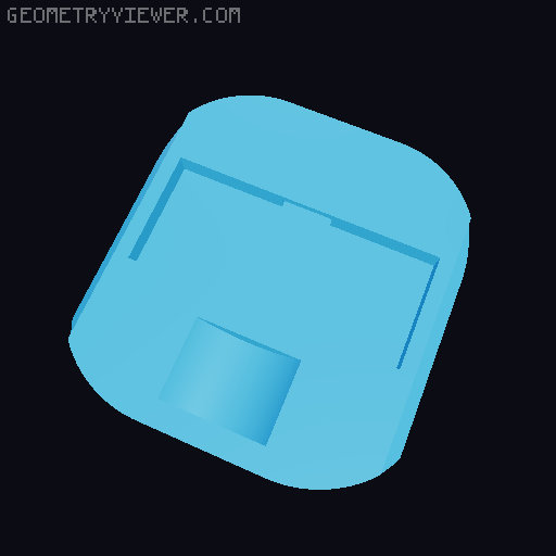 Rounded Bottom Box with Lid Remix 3D model thumbnail