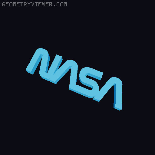 NASA lettering 3D model thumbnail