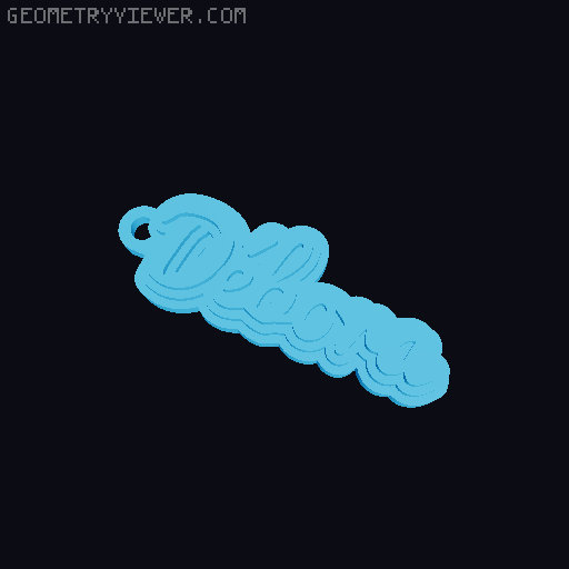 Customizable name keychain / tag 3D model thumbnail