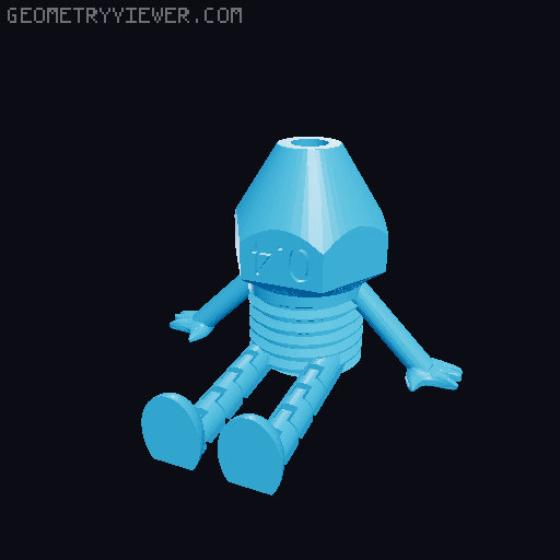 Flexi Nozzle Buddy (articulated - 2 sizes - no supports) 3D model thumbnail