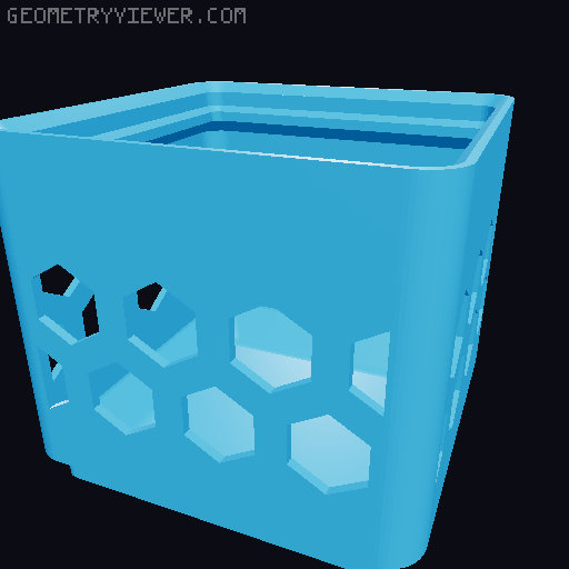 Gridfinity Hex Bins Light all sizes 3D model thumbnail