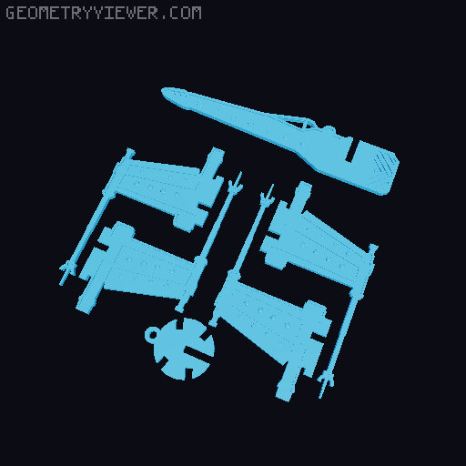 Gingerbread X-Wing Kit Card 3D model thumbnail