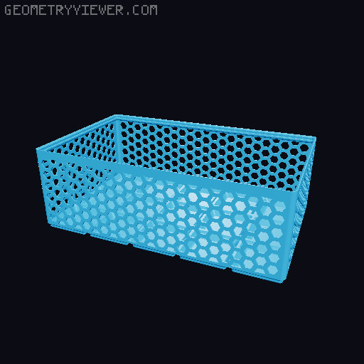 Gridfinity Hex Bins Light (rotated grid) all sizes 3D model thumbnail