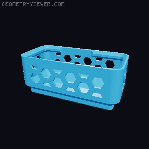 Gridfinity Hex Bins Light (rotated grid) all sizes 3D model thumbnail