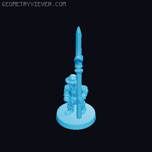 Lake-Town Militia Spearmen 10mm Scale 3D model thumbnail