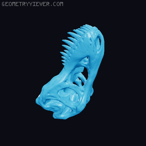 T-Rex Skull With Full Jaw 3D model thumbnail