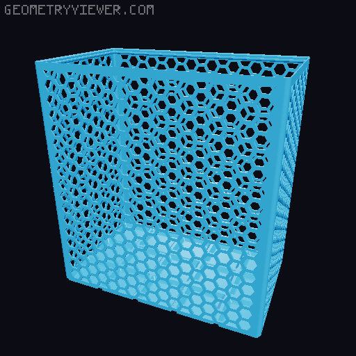 Gridfinity Hex Bins Light (rotated grid) all sizes 3D model thumbnail